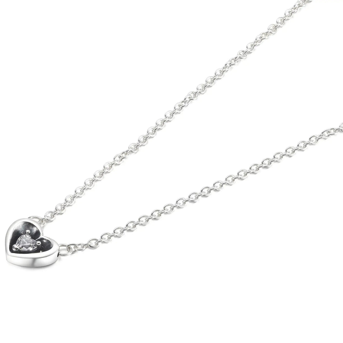 Necklace with Heart and Cubic Zirconia