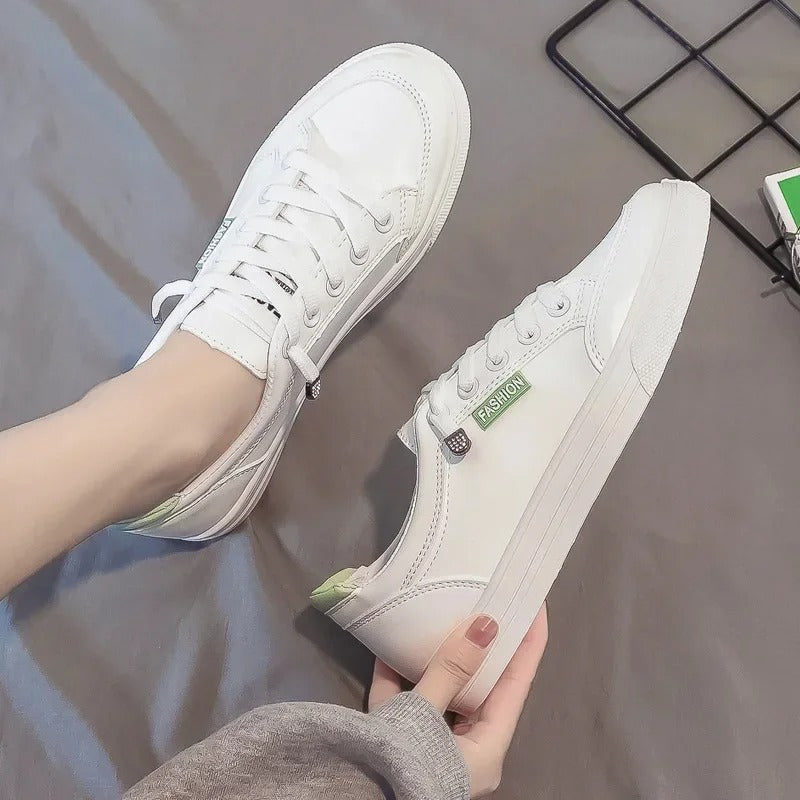 White Green Women's Sports Sneakers