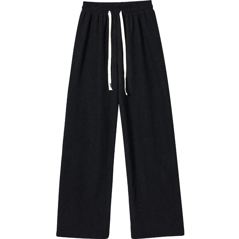 Black Women's Casual Long Trousers with Wide Legs