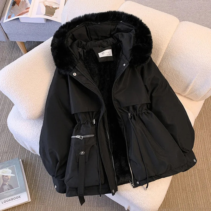 Black Warm Down Jacket with Hood