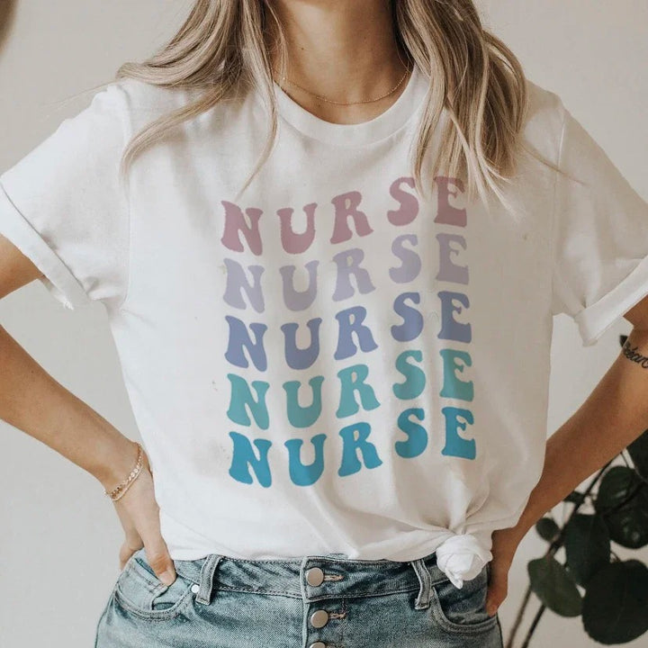 White Nurse Print T-shirt