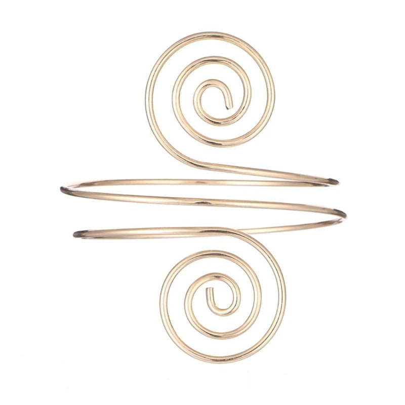 Gold Spiral Arm Bracelet