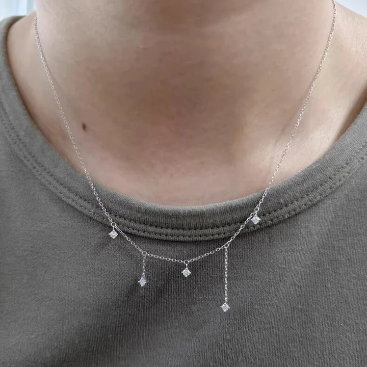 Srebrny Naszyjnik Choker z Cyrkoniową Gwiazdą