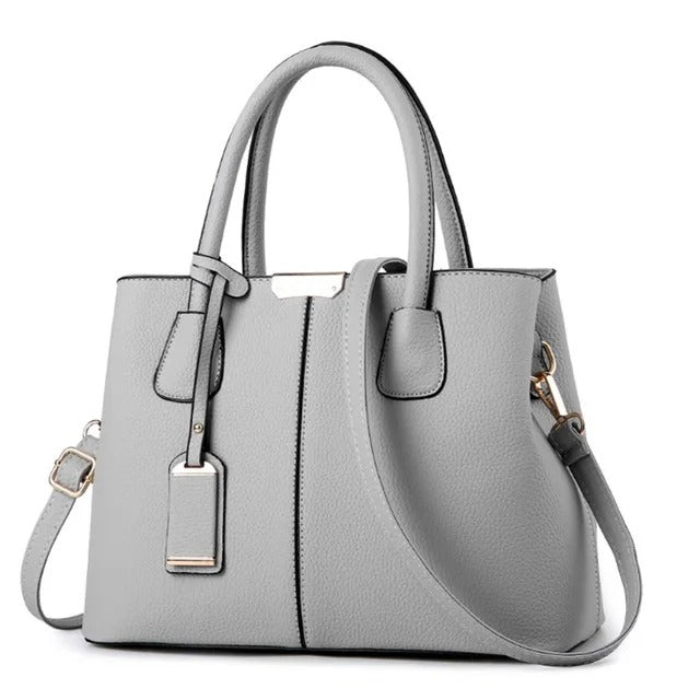 Light Gray Luxury Leather Shoulder Bag