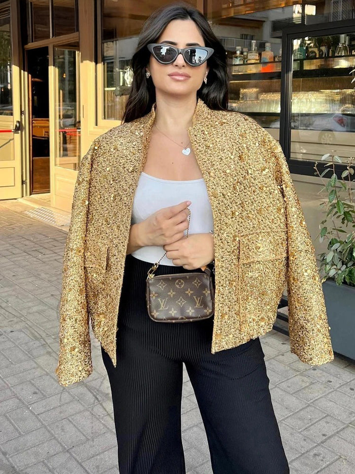 Gold Sparkle Sequin Jacket