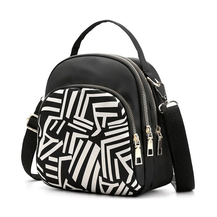 Fashionable Shoulder Bag with Geometric Pattern