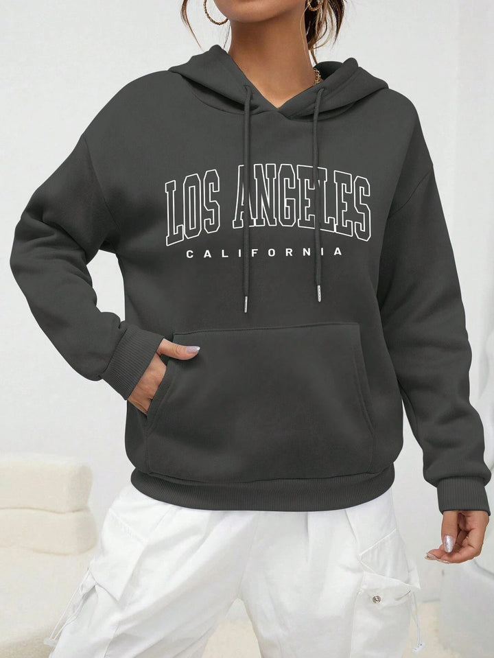 Los Angeles Art Letter Design Gray Sweatshirt