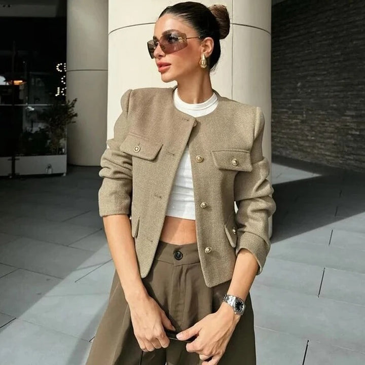 Khaki Short Button Jacket