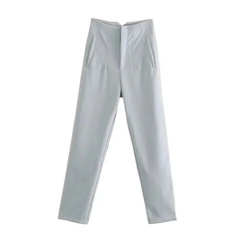 Light Blue High Waist Trousers