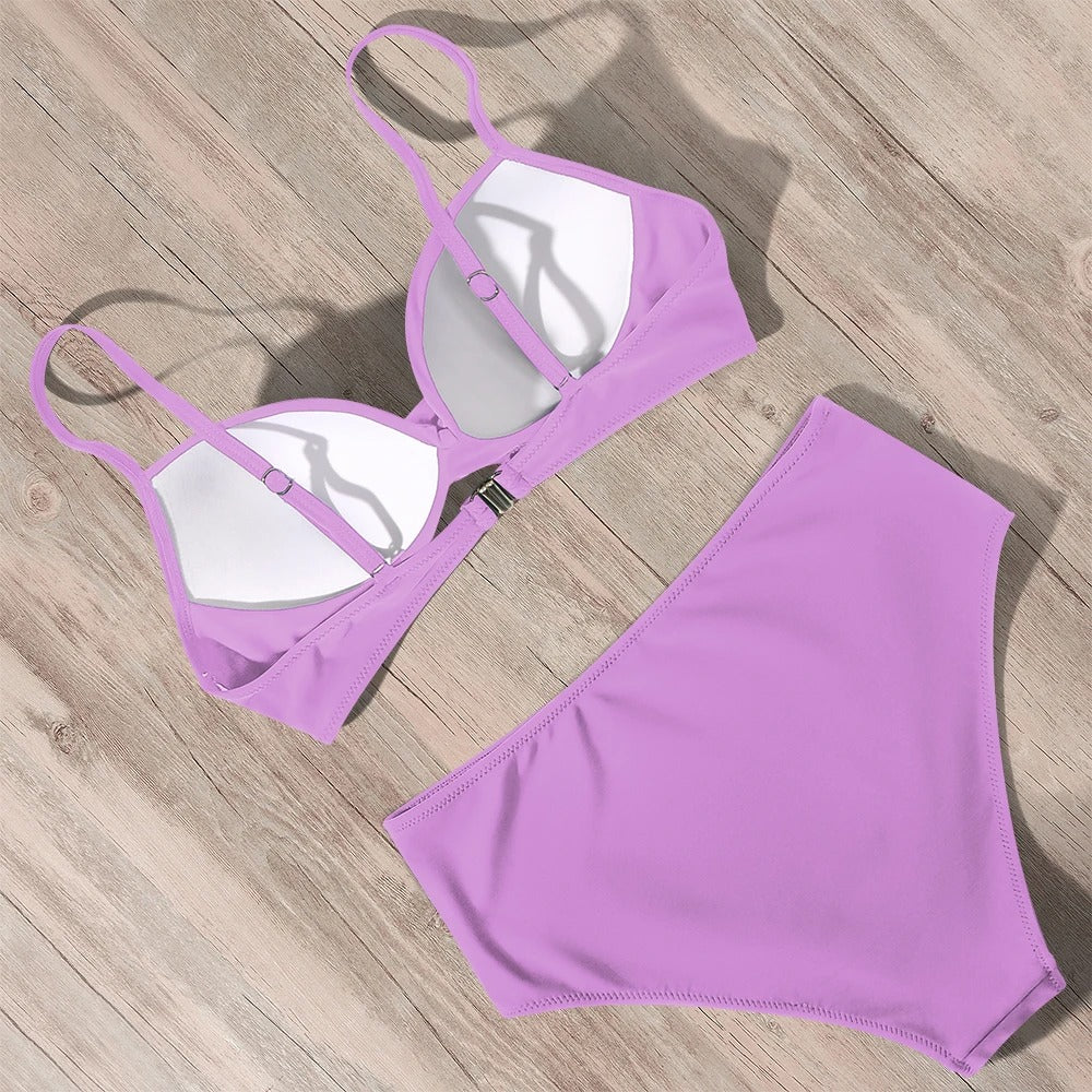 Lilac High Waist Push-Up Bikini