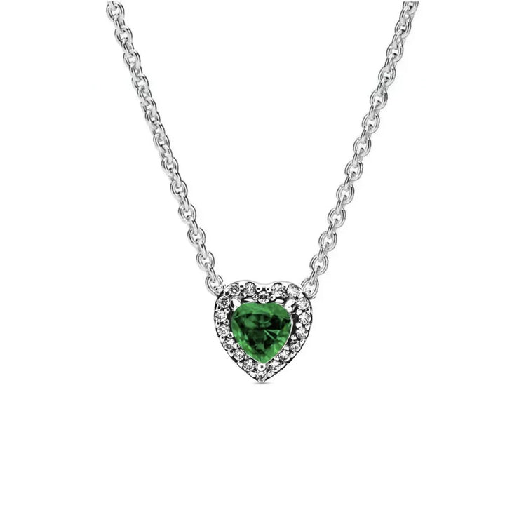 Heart Shaped Green Stone Necklace