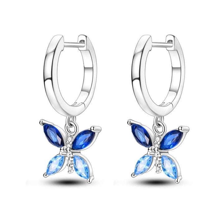 Silver Earrings Shiny Butterfly Subtlety