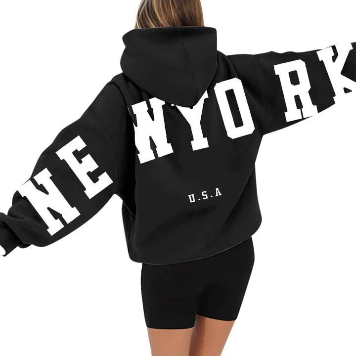 Black New York Oversize Hoodie