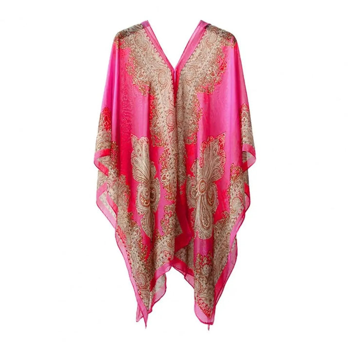 Rose Summer Scarf with UV Protection Chiffon Beach Shawl