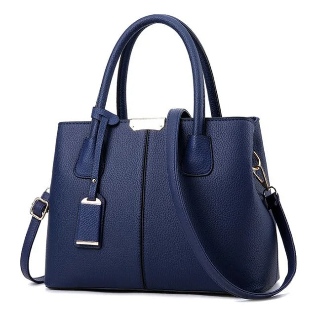 Dark Blue Luxury Leather Shoulder Bag