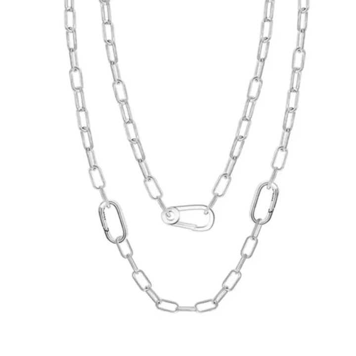 Silver Chain Necklace with Pendant