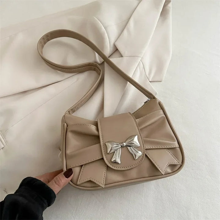 Khaki Fashion Shoulder Bag With Bow