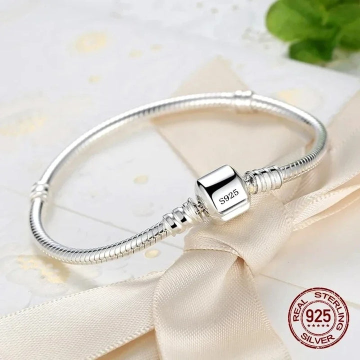 Silver Snake Bracelet with Magnetic Clasp