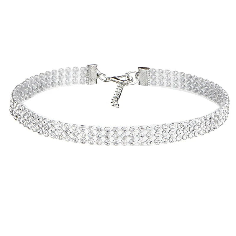 White Hip Hop Style Zircon Choker 