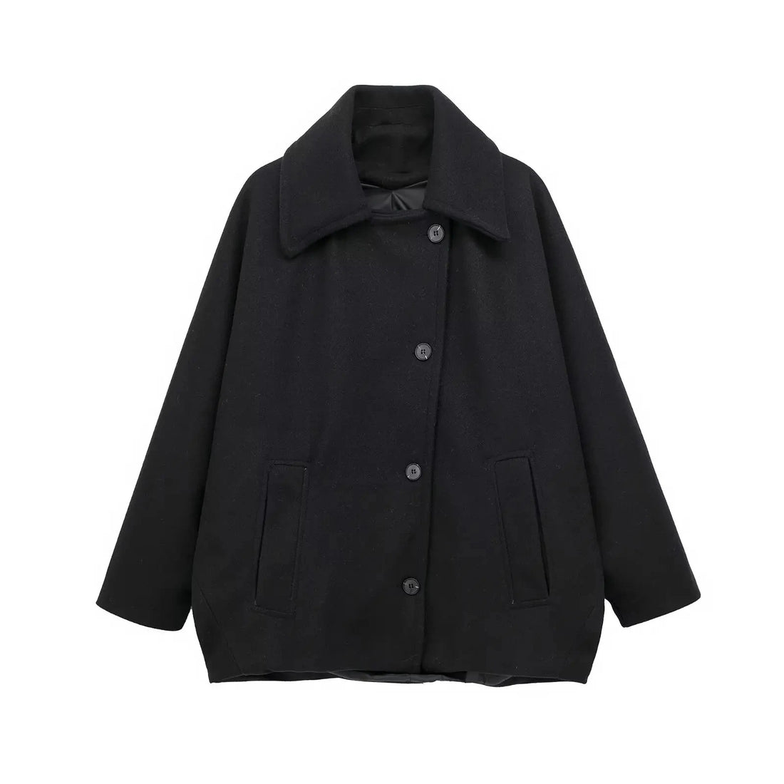 Black Single-Breasted Wool Jacket