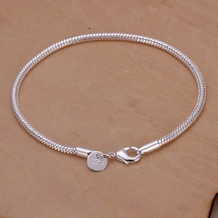 Silver Bracelet with Snake Chain