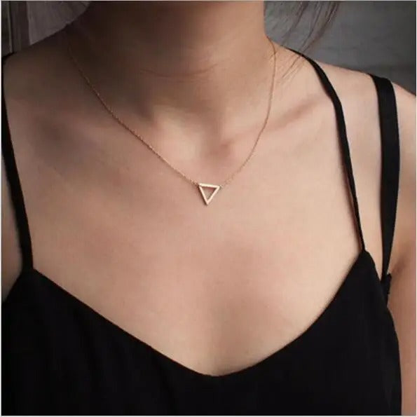 Gold Minimalist Triangle Necklace