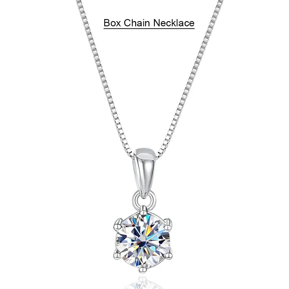 Silver Necklace with Moissanite