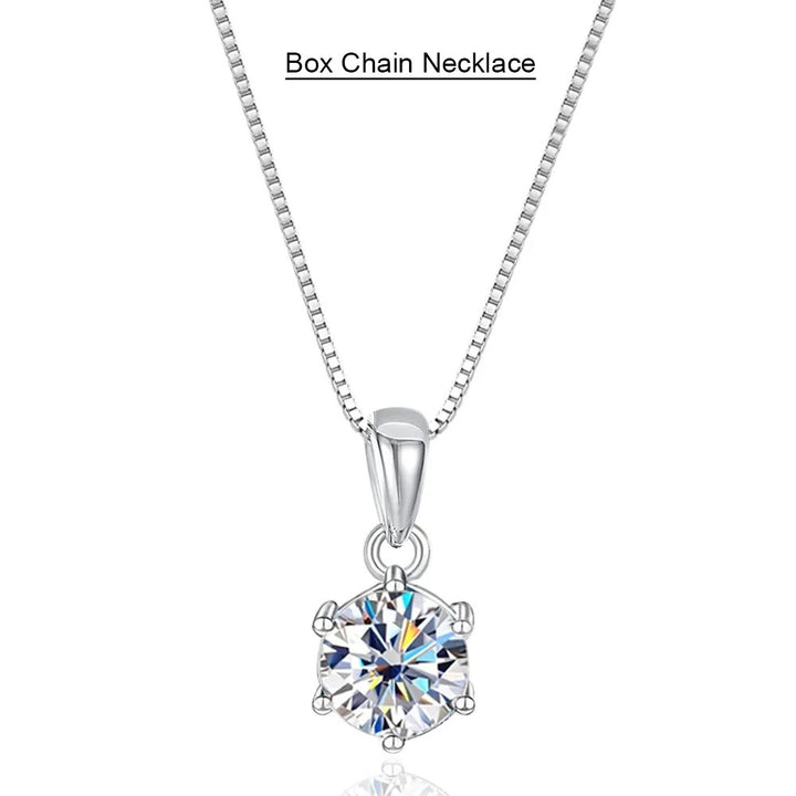 Silver Necklace with Moissanite