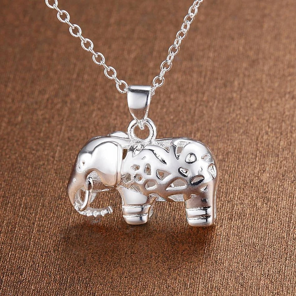 Silver Necklace with Elephant Pendant