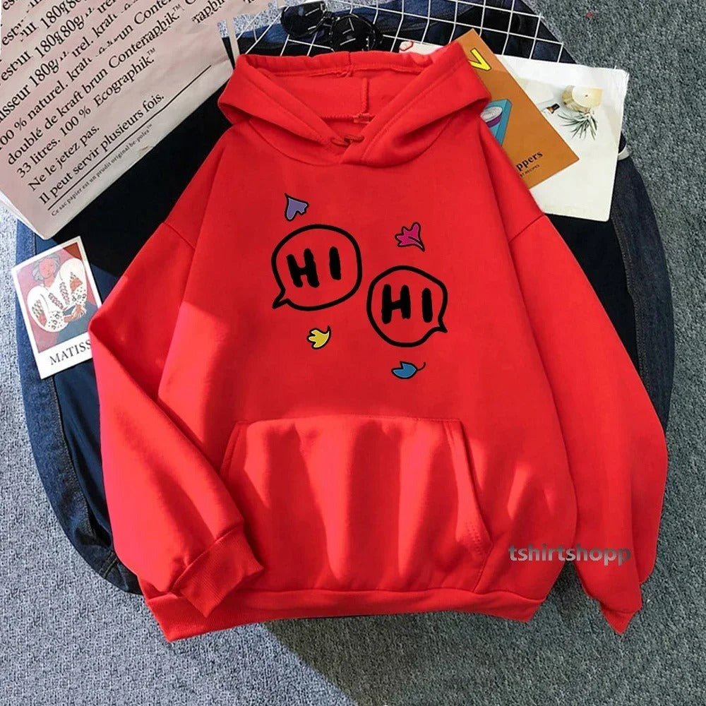 Heartstopper Nick and Charlie Harajuku Red Sweatshirt