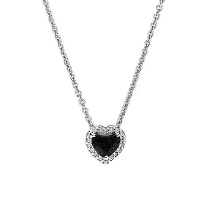 Heart Shaped Black Stone Necklace