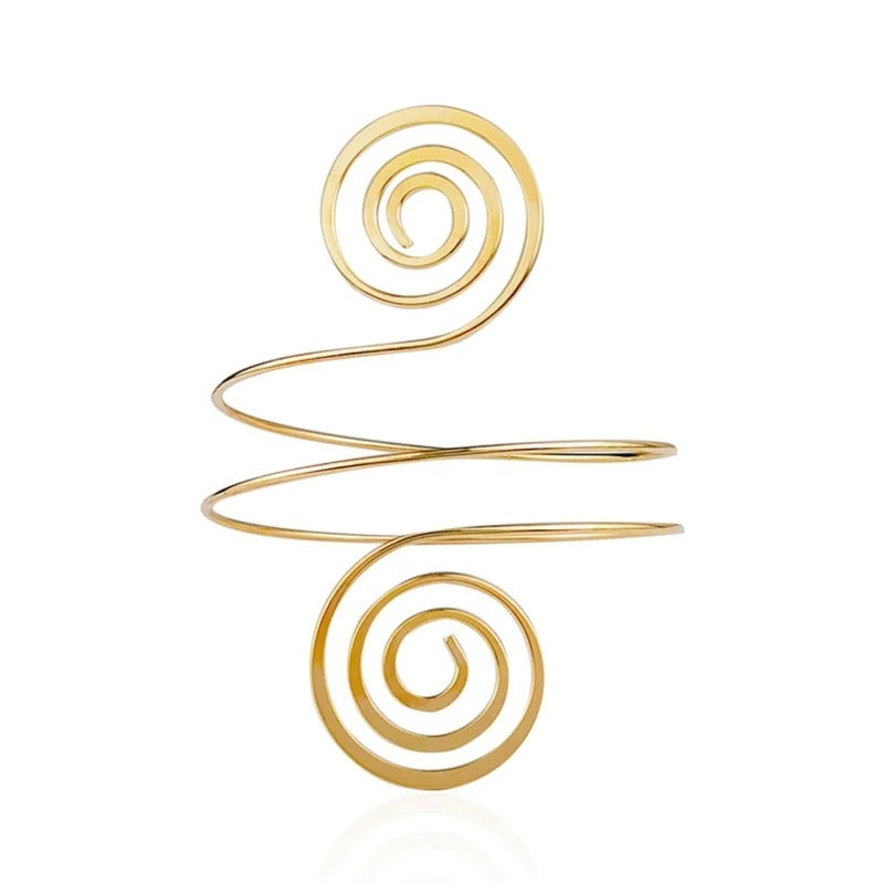 Gold Spiral Arm Bracelet