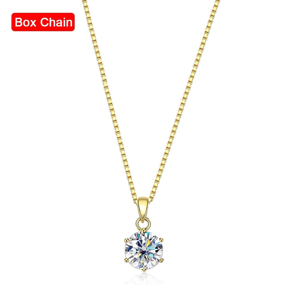 Gold Necklace with Moissanite