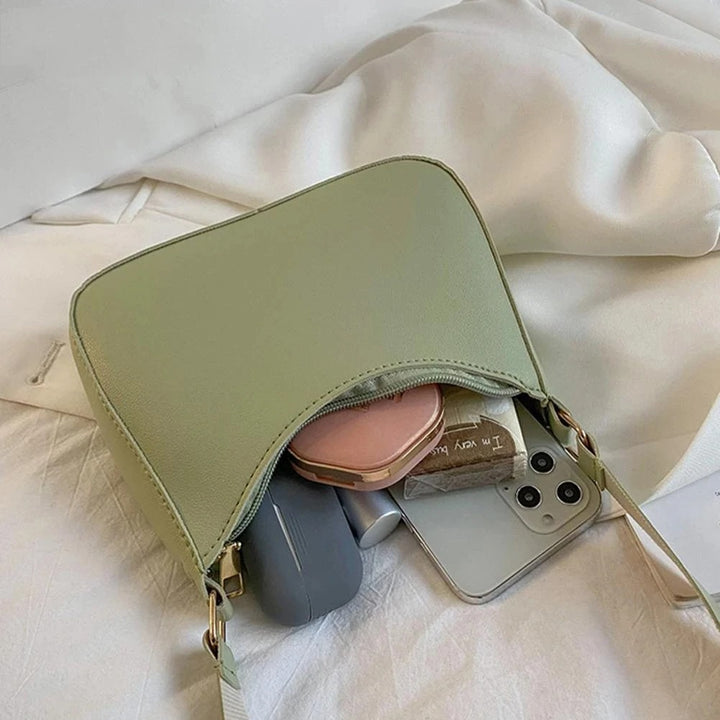 Retro PU Leather Shoulder Bag Green