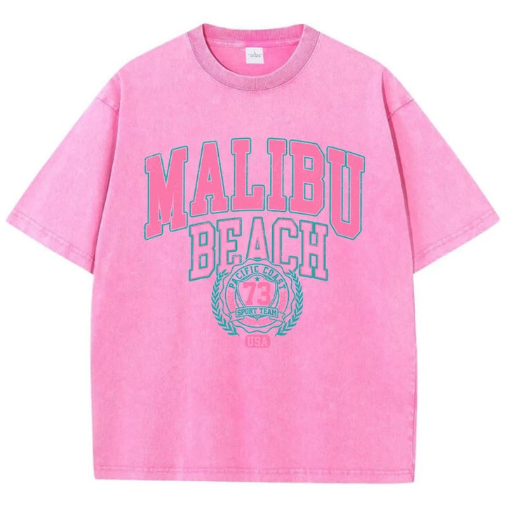 Malibu Beach T-shirt in Rose Red