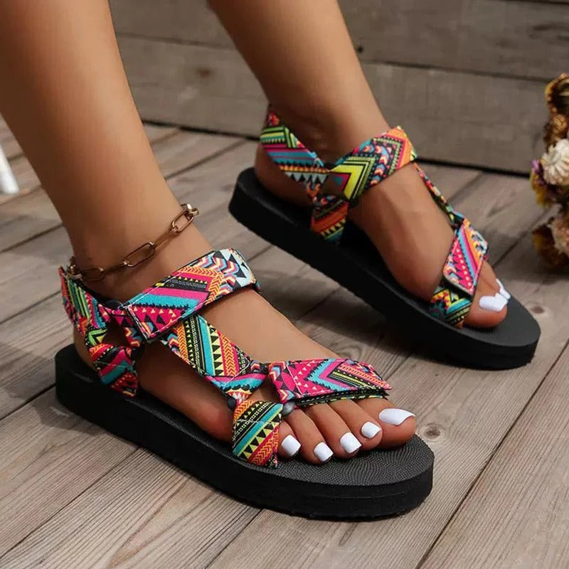 Colorful rubber-soled sandals