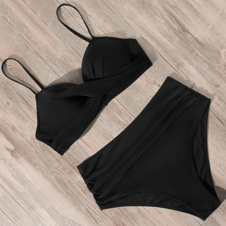 Black High Waist Push-Up Bikini