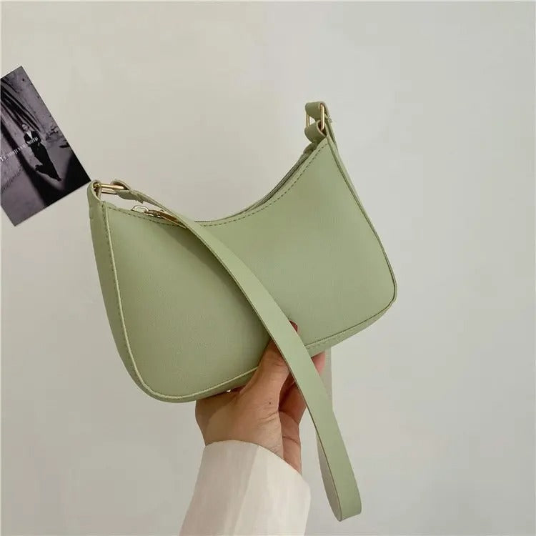 Retro PU Leather Shoulder Bag Green