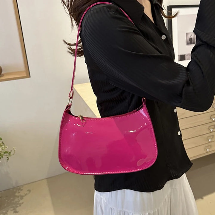 Retro PU Leather Shoulder Bag Pink