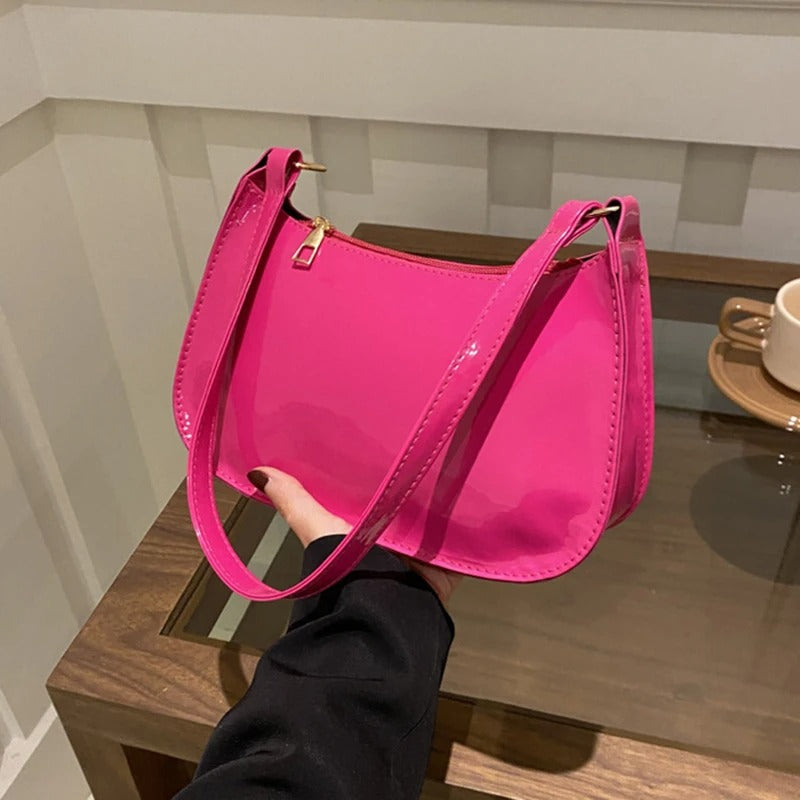 Retro PU Leather Shoulder Bag Pink