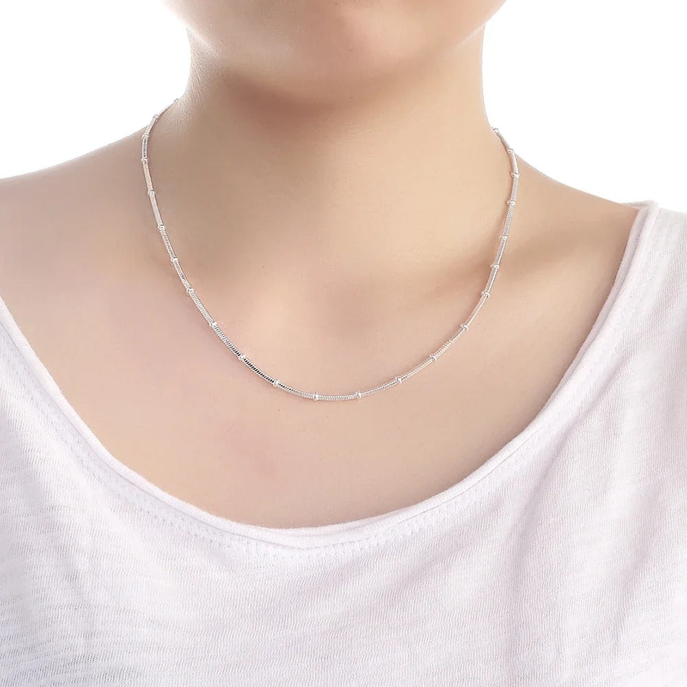 Silver Snake Weave Necklace – Classic Design