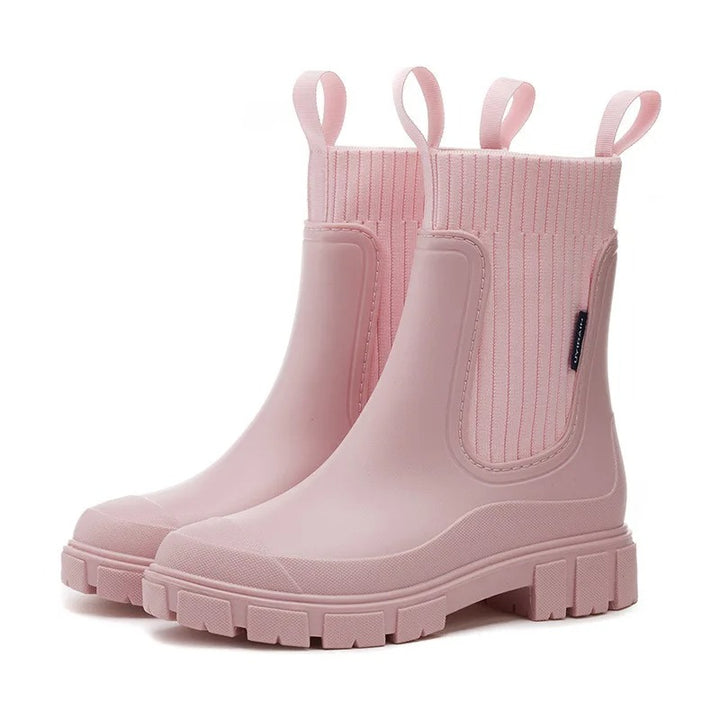 Pink Waterproof Ankle Boots on Platform Stylish and Functional