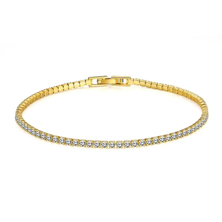 Gold Tennis Bracelet with Cubic Zirconia