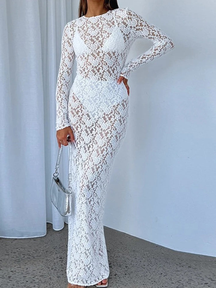 White Lace Maxi Dress