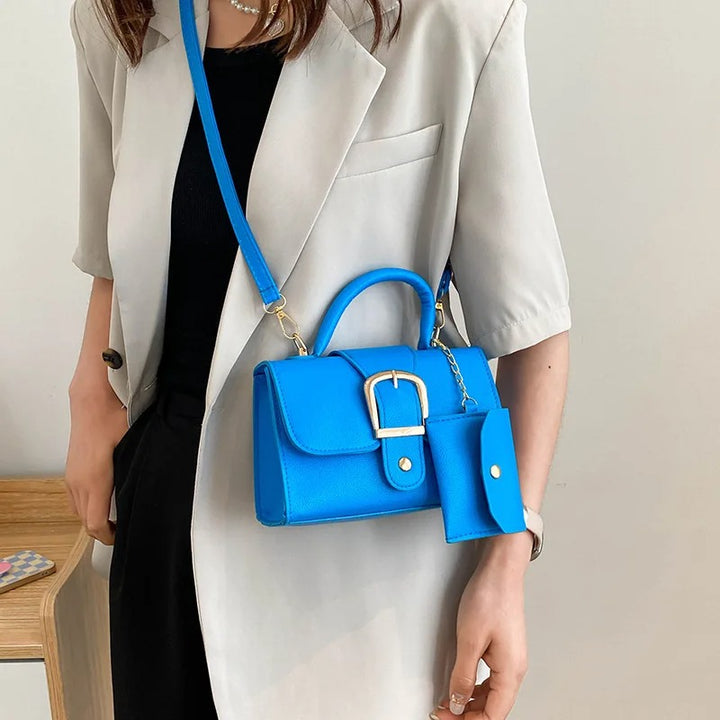 Blue Fashion Small Shoulder Bag with Flap