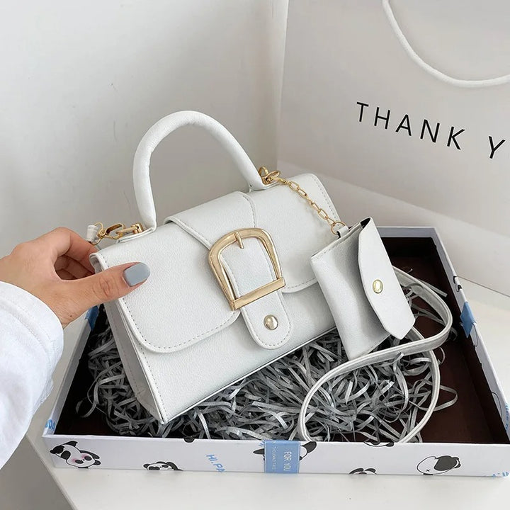 White Fashion Small Shoulder Bag with Flap