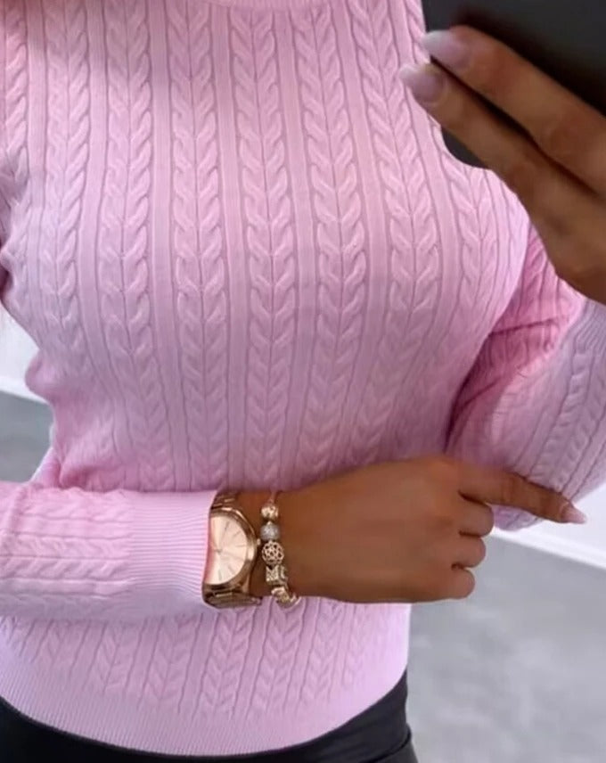 Crew Neck Sweater Light Pink Classic