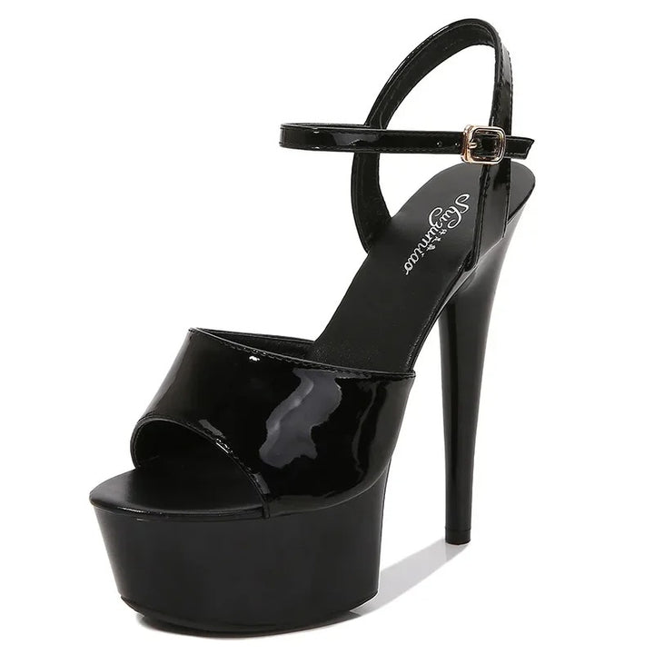 Black High Heel Dancing Sandals