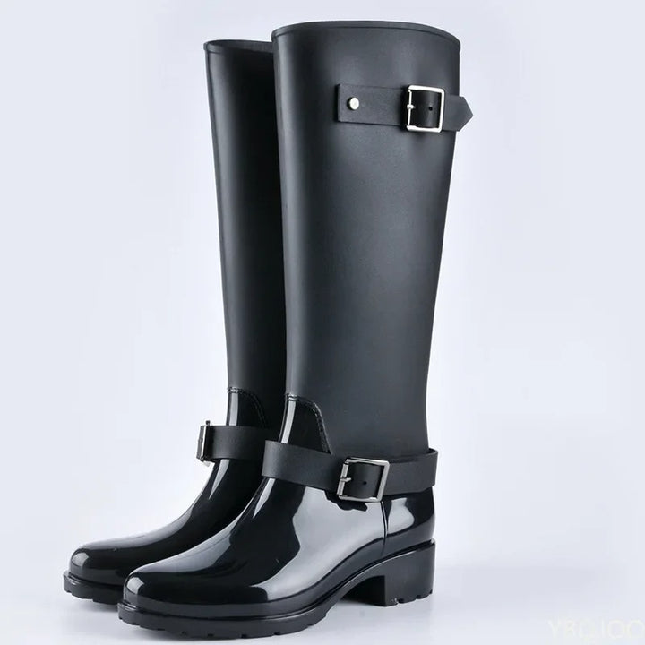 Black High Rubber Punk Platform Boots