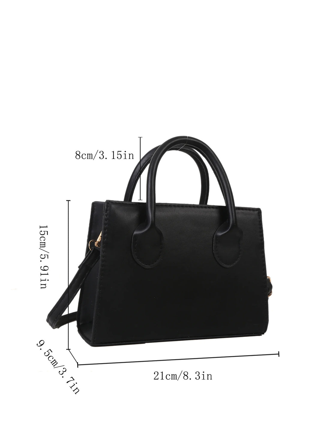 Black PU Leather Casual Shoulder Bag